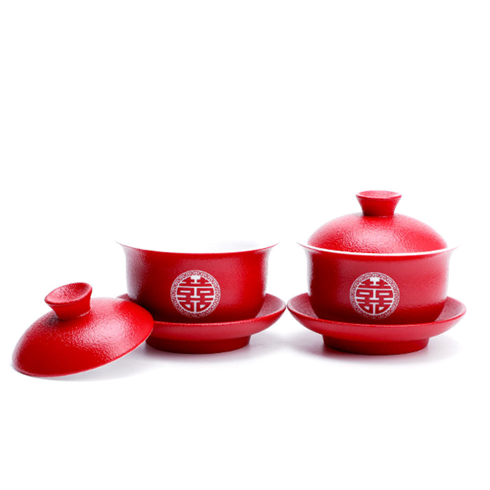Double Happiness Gaiwans And Bowls Set