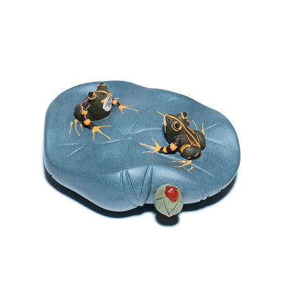 Yixing Clay Lotus Leaf With Frogs Tea Pet