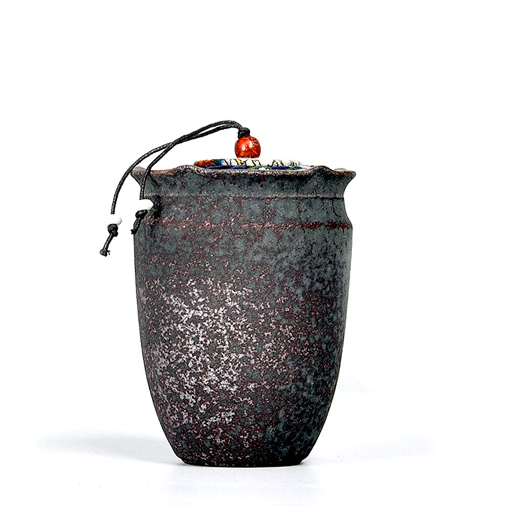 Iron Style Coarse Pottery Tea Caddy