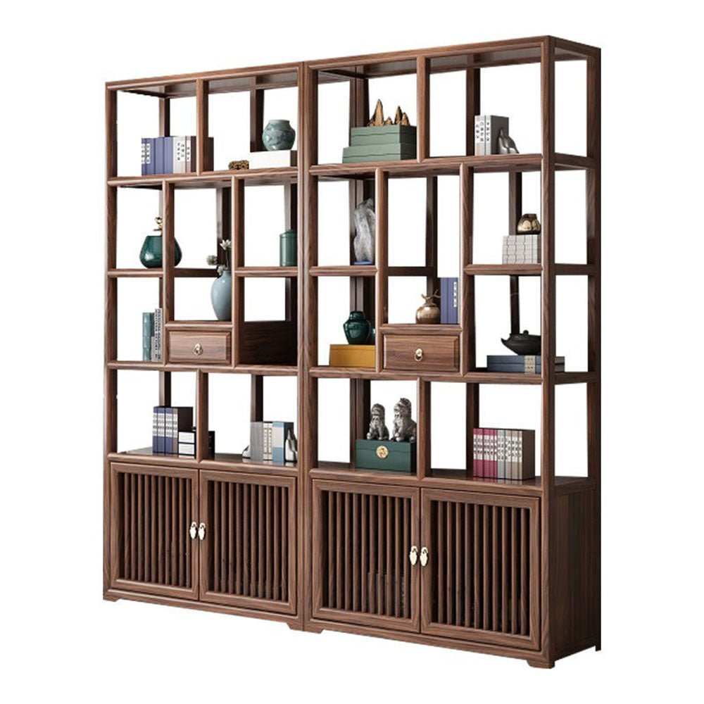 Elm Wood Curio Display Cabinet Shelf
