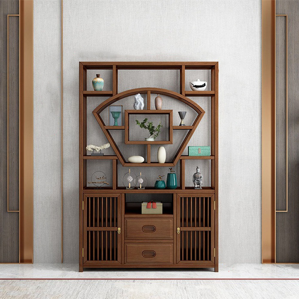 Rosewood Curio Display Cabinet Shelf
