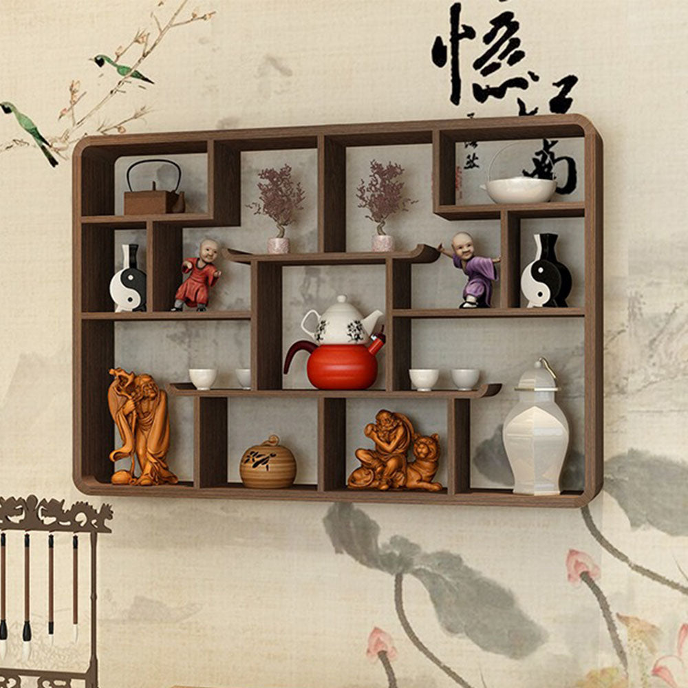 Panga Wall Hanging Curio Display Cabinet Umi Tea Sets