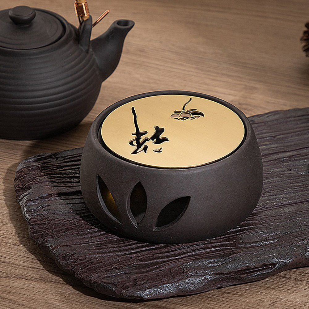 Clay Teapot Warmer With Copper Plate Umi Tea Sets