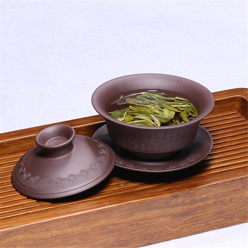 Yixing Purple Clay Heart Sutra Gaiwan – Umi Tea Sets