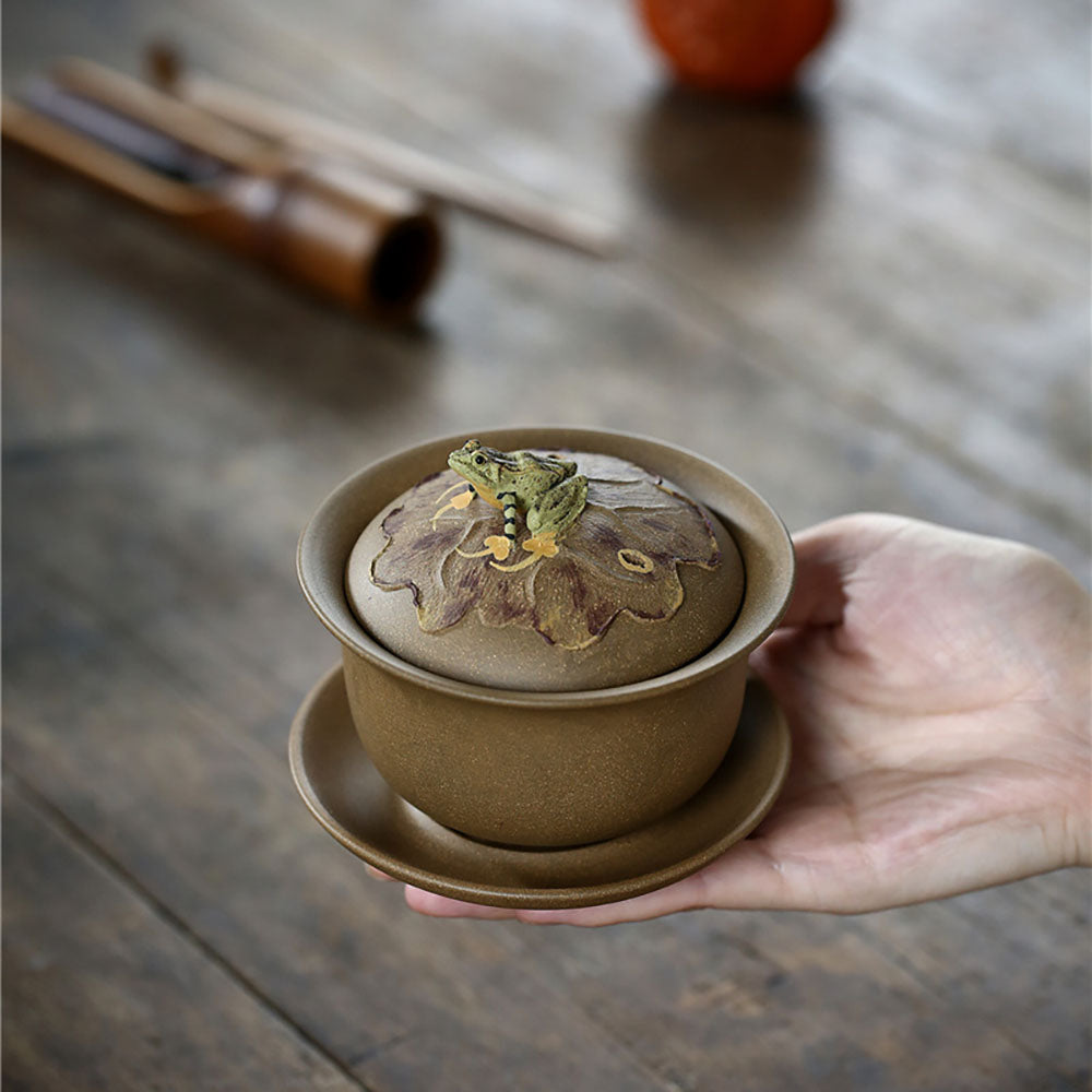 Yixing Duan Ni Clay Handmade Frog Gaiwan