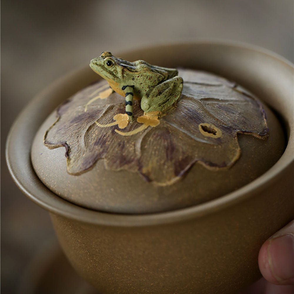 Yixing Duan Ni Clay Handmade Frog Gaiwan