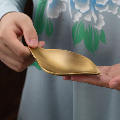 Handmade Brass Tea Holder With Lotus Spoon