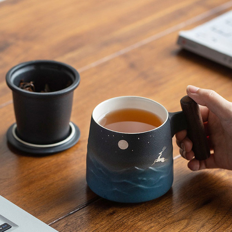 Japanese Sky And Deer Tea Mug