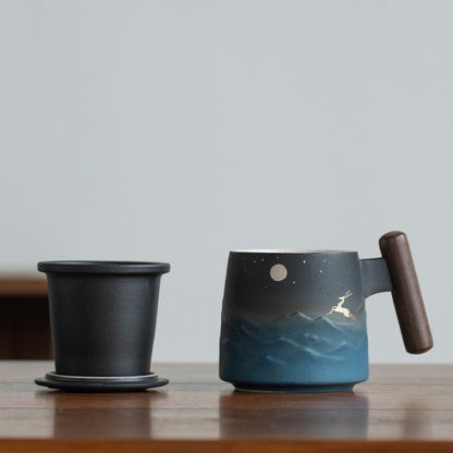Japanese Sky And Deer Tea Mug