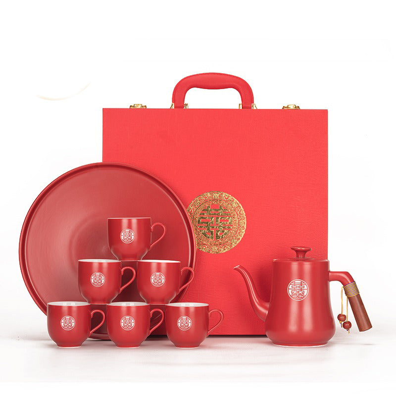 Double Happiness Wedding Tea Set With Tray