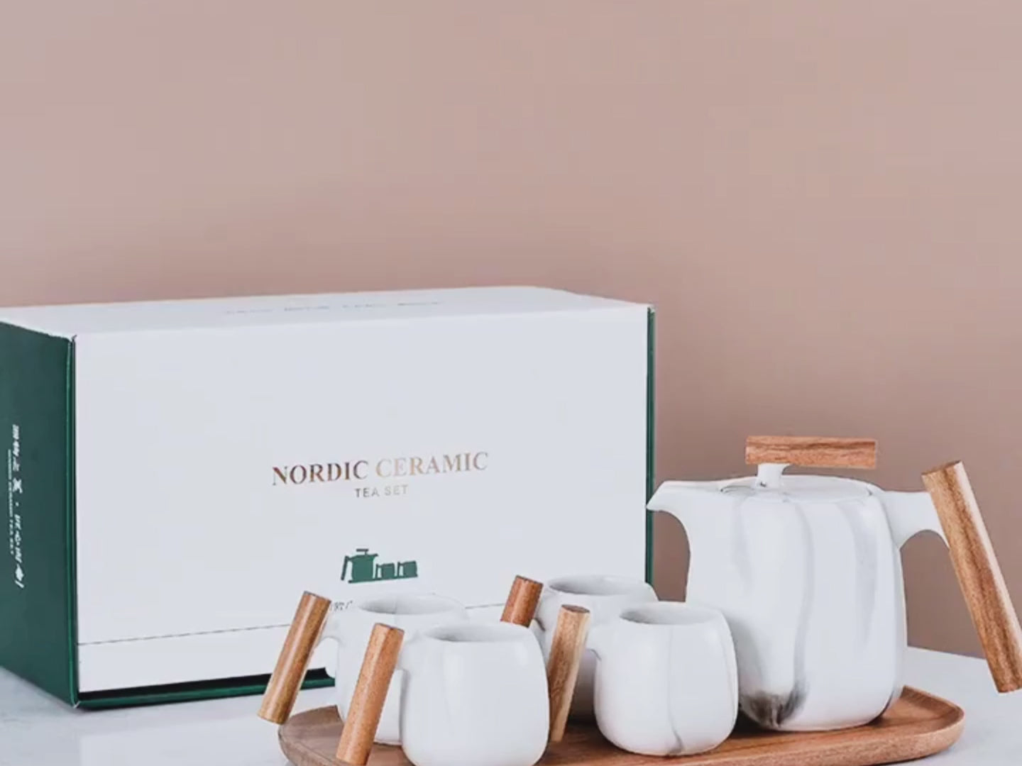 Modern Nordic Style White Tea Set