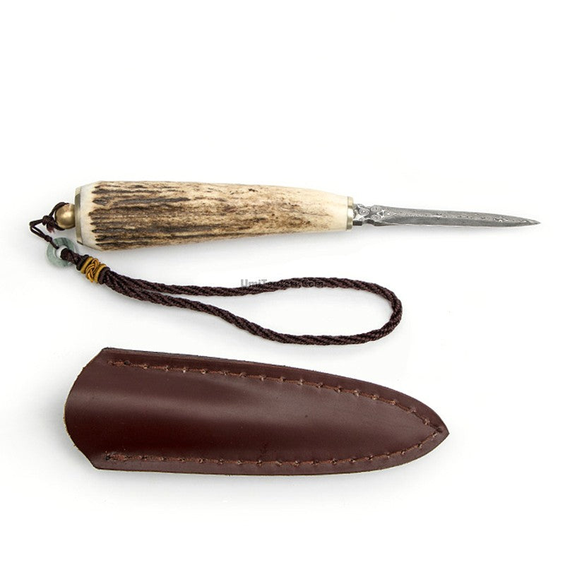 Poplar Wood Tea Knife With Leather Case