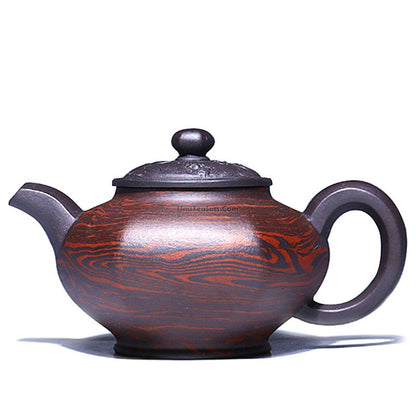 Old Purple Clay Hexagonal Teapot