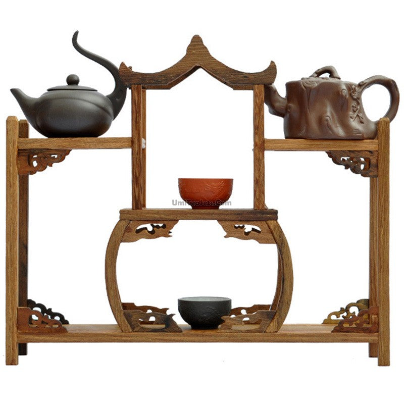 Pavilion Shaped Wenge Tea Set Stand