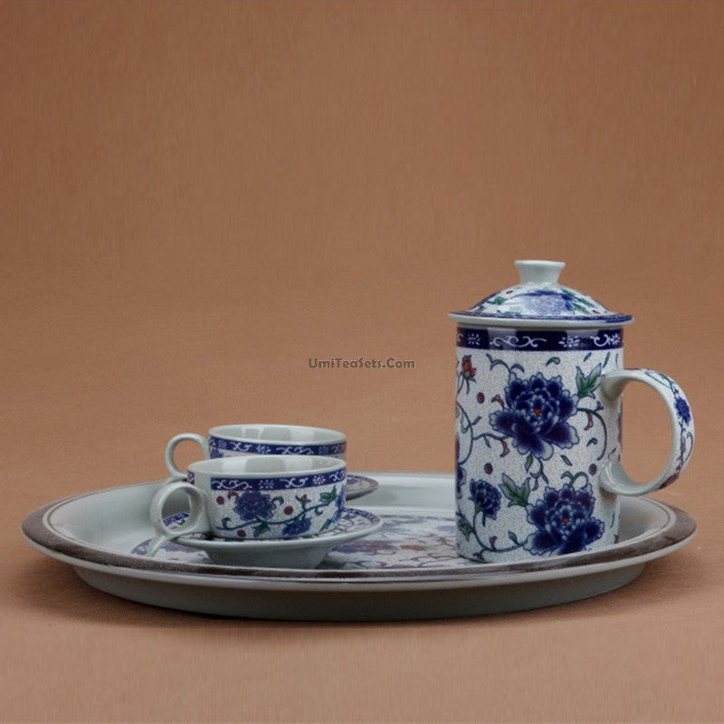 Blue Peony Chinese Tea Cup