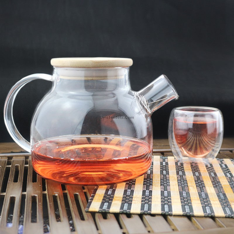 Glass Teapot With Bamboo Lid
