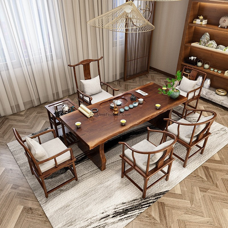 Solid Wood Chinese Gongfu Tea Table With Chairs Umi Tea Sets