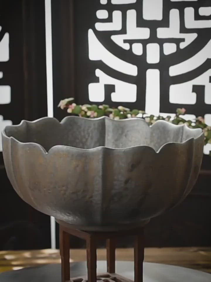 Lotus Shaped Coarse Pottery Tea Washer