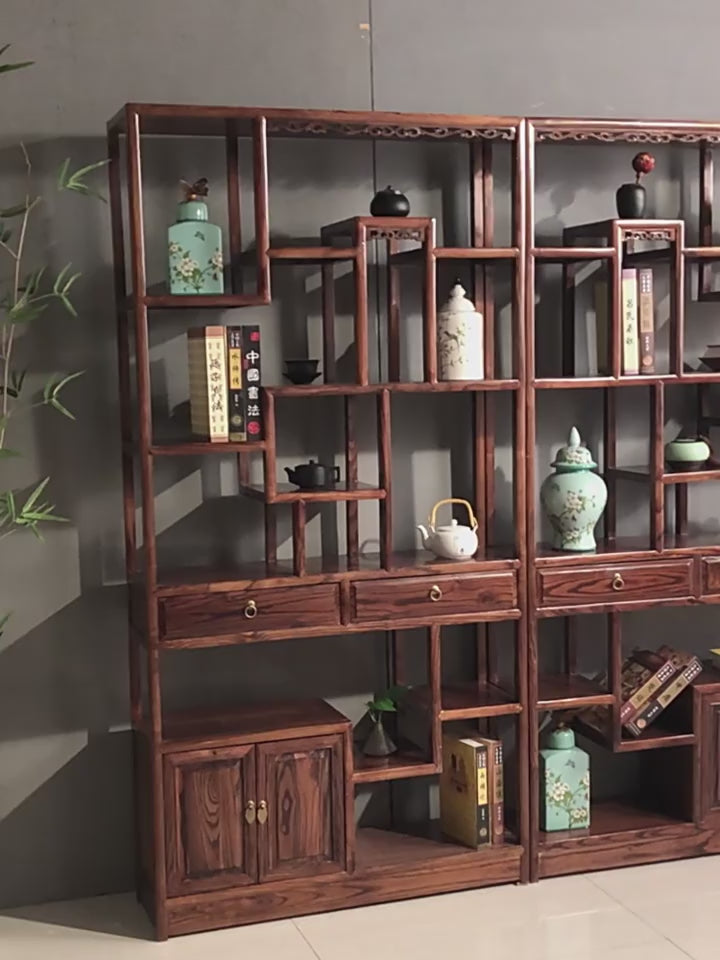 Chinese Tea &amp; Accessories Display Cabinet Shelf