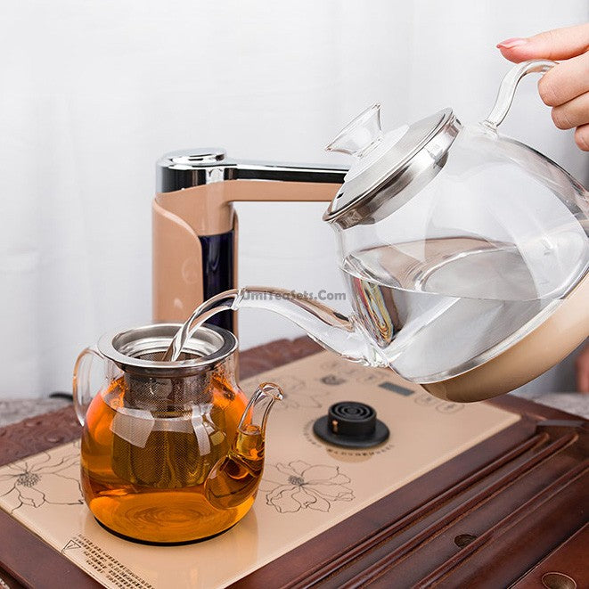 Glass Teapots With Golden Induction Cooker