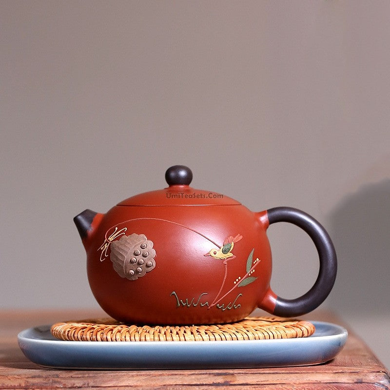 Yixing Red Clay Xi Shi Lotus Teapot