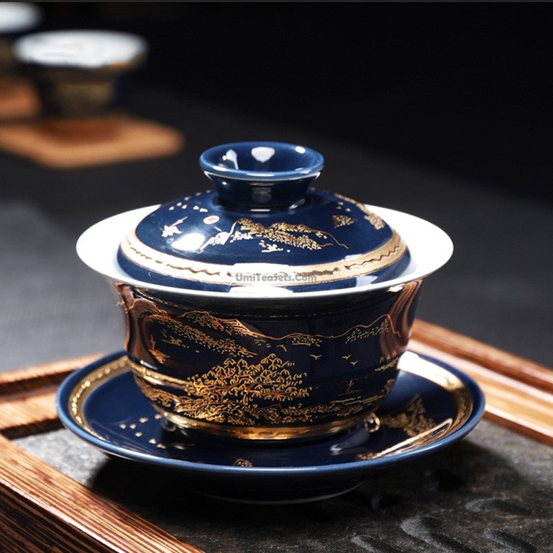 Chinese Blue Landscape Porcelain Tea Set – Umi Tea Sets