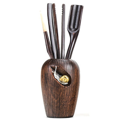 Ebony Wood Tea Ceremony Utensil Set