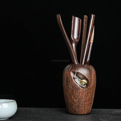 Ebony Wood Tea Ceremony Utensil Set