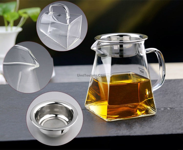 Thickened Glass Fair Cup With Strainer