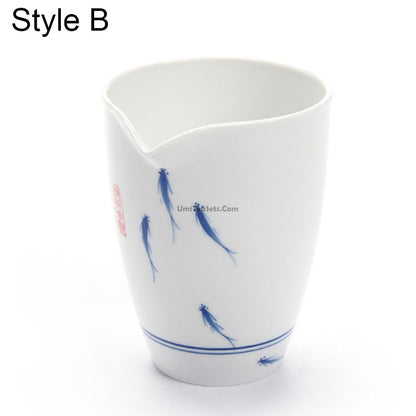 Japanese Style Porcelain Fish Fair Cup