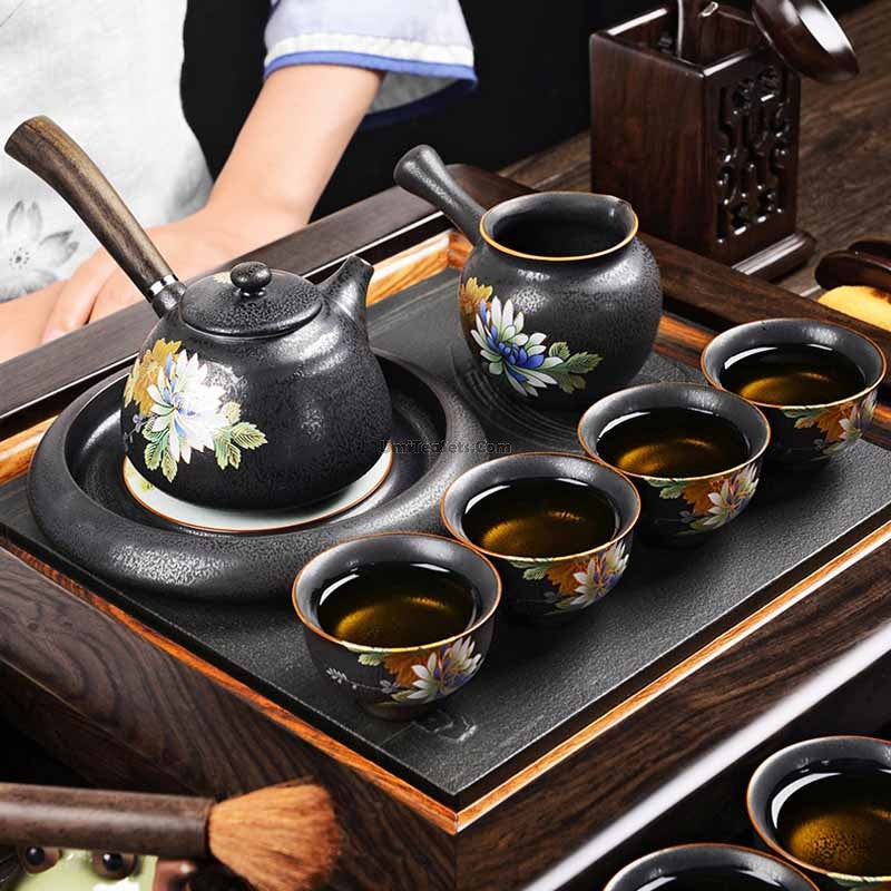 Iron Style Tea Set With Ebony Tea Tray – Umi Tea Sets