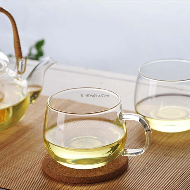 Big Belly Simple Glass Tea Cup (Set of 2)