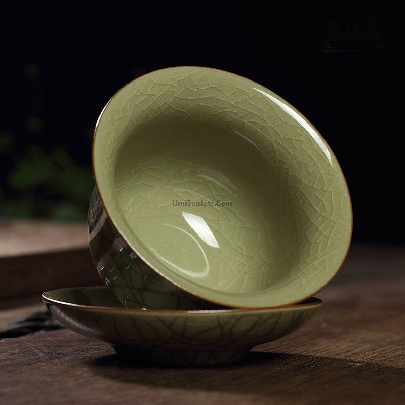 Ice Crack Longquan Celadon Gaiwan - Thumbnail 5