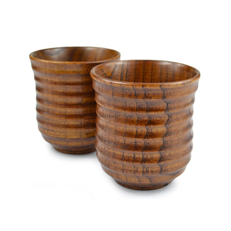Moire Japanese Wooden Tea Cup (Set of 2)