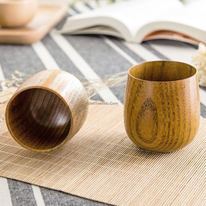 Japanese Style Wooden Tea Cup (Set of 2)