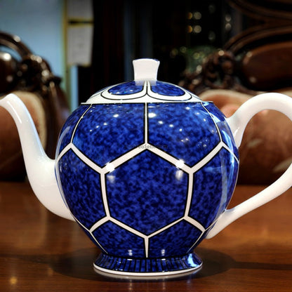 Blue Football Bone China Vintage Tea Set