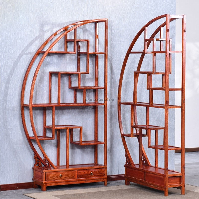 Round Shaped Chinese Curio Display Cabinet Shelf – Umi Tea Sets