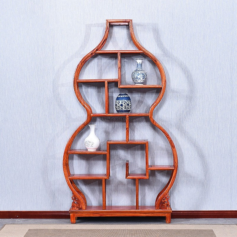 Gourd Shaped Chinese Curio Display Cabinet Shelf