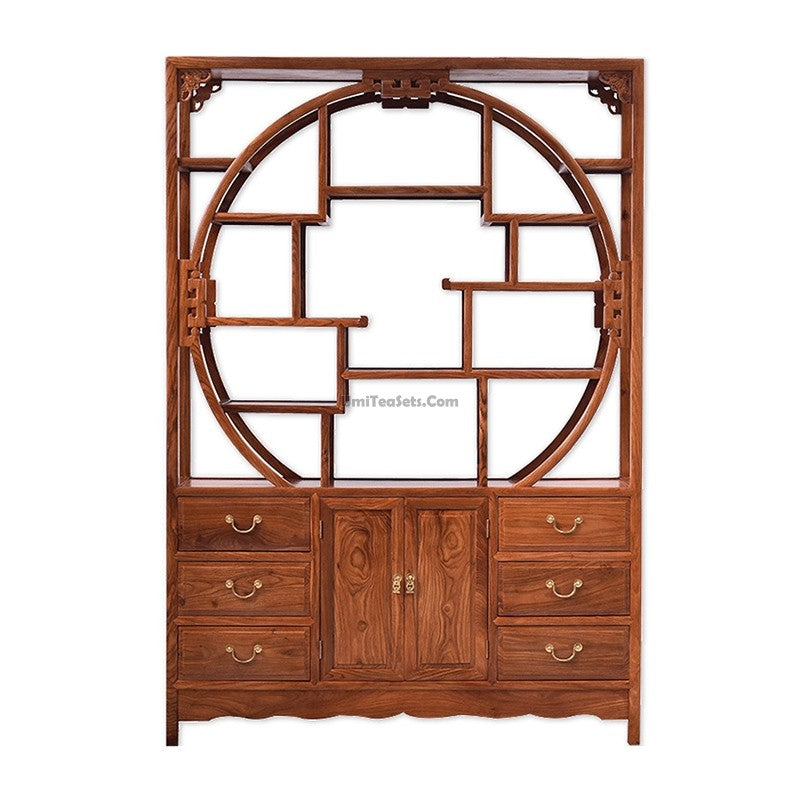 Pterocarpus Erinaceus Wood Curio Display Cabinet Shelf