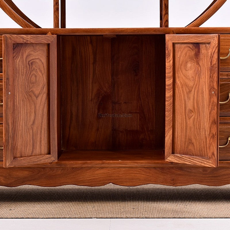 Pterocarpus Erinaceus Wood Curio Display Cabinet Shelf