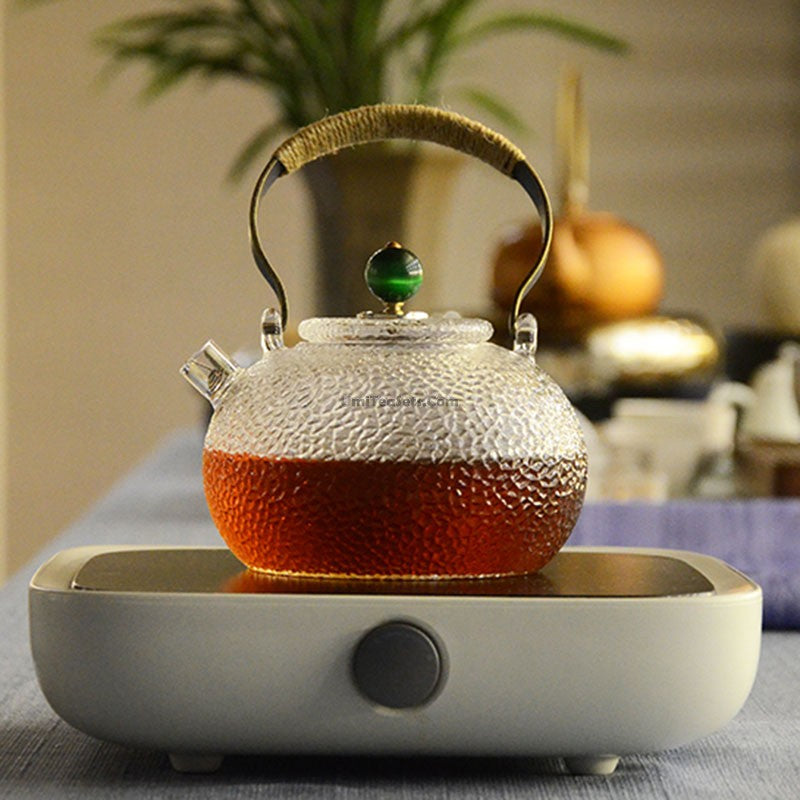 Ice Block Big Belly Glass Teapot