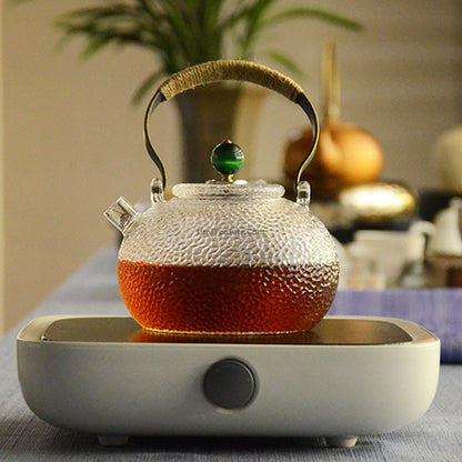Ice Block Big Belly Glass Teapot