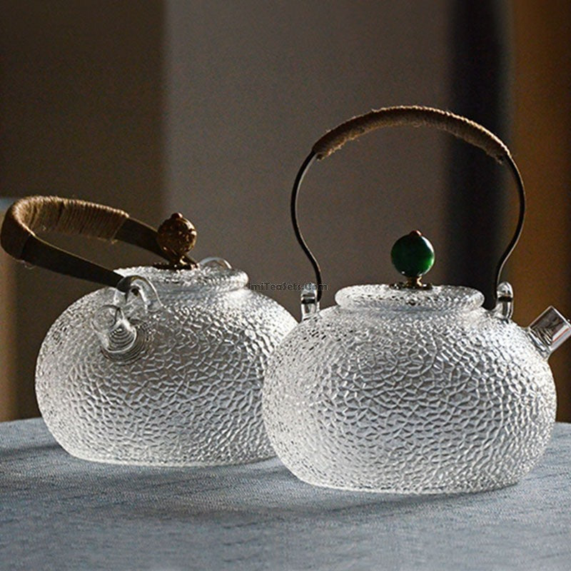 Ice Block Big Belly Glass Teapot