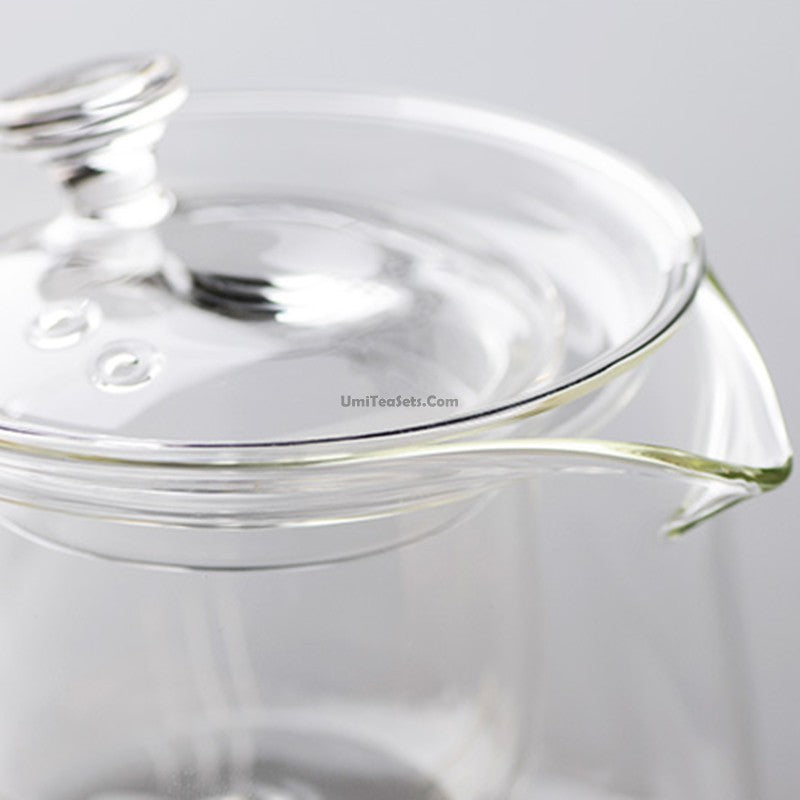 Glass Teapot With Cognac Handle