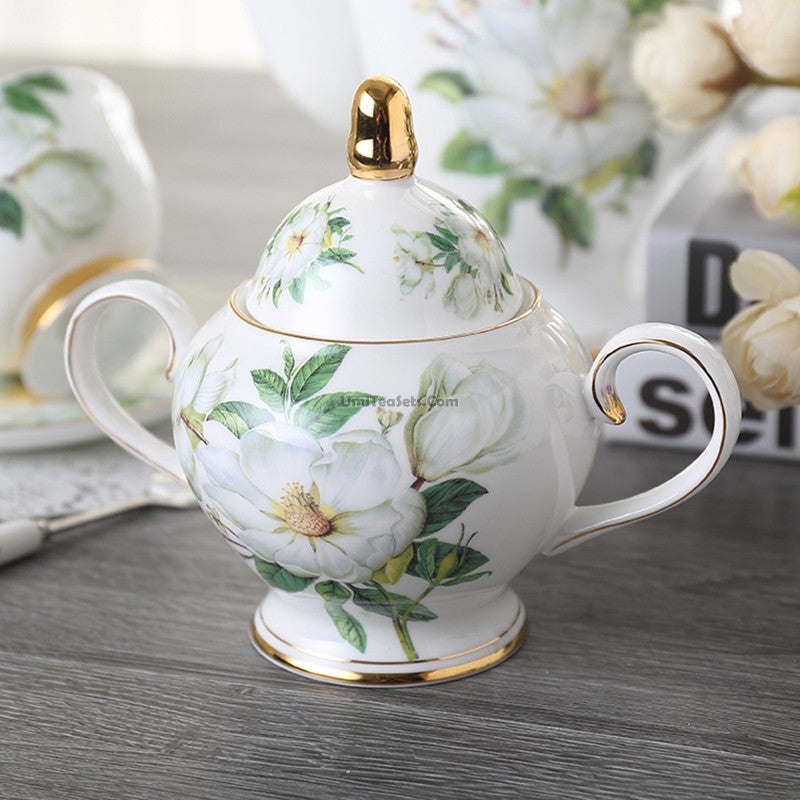 Bone China Camellia Flower Tea Set