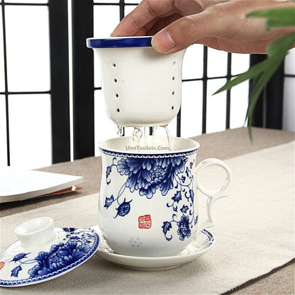 Blue And White Rice Peroration Tea Cup