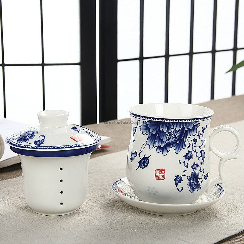 Blue And White Rice Peroration Tea Cup