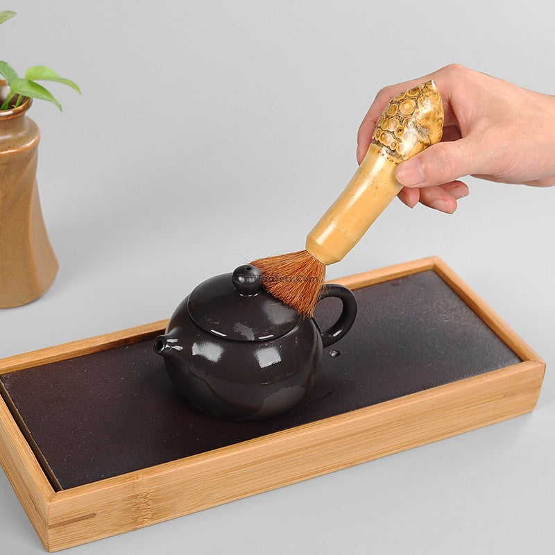 Teapot Brush With Bamboo Root Handle