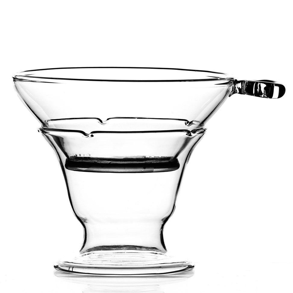 Clear Glass Tea Strainer And Holder
