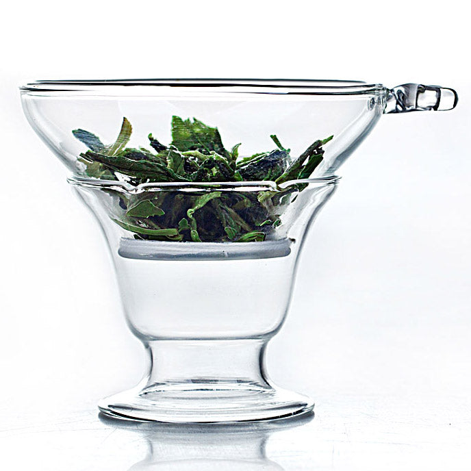 Clear Glass Tea Strainer And Holder